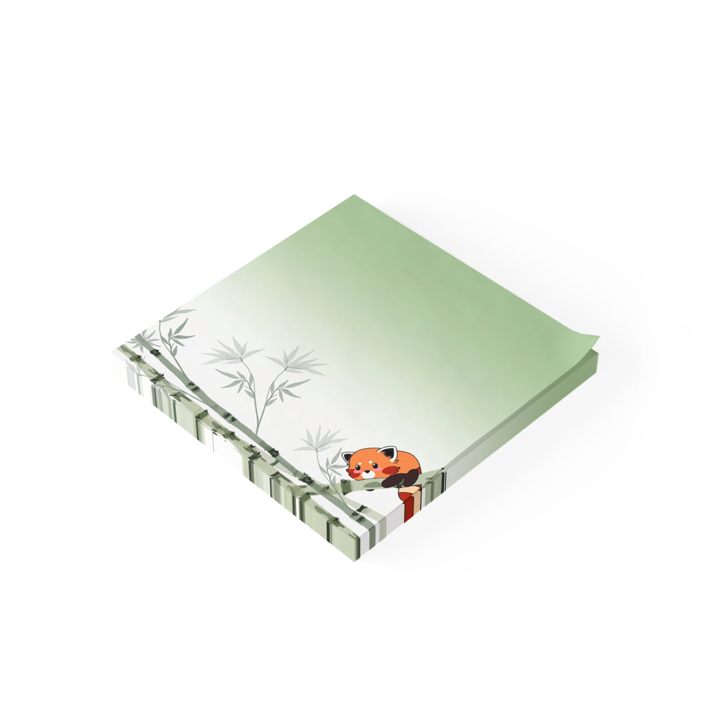 Green Bamboo Red Panda Post-it Note Pads — Cute Sticky Notes for Office, School & Gifts