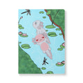 Axolotl Pond Soft Journal — Cute Kawaii Watercolor Journal