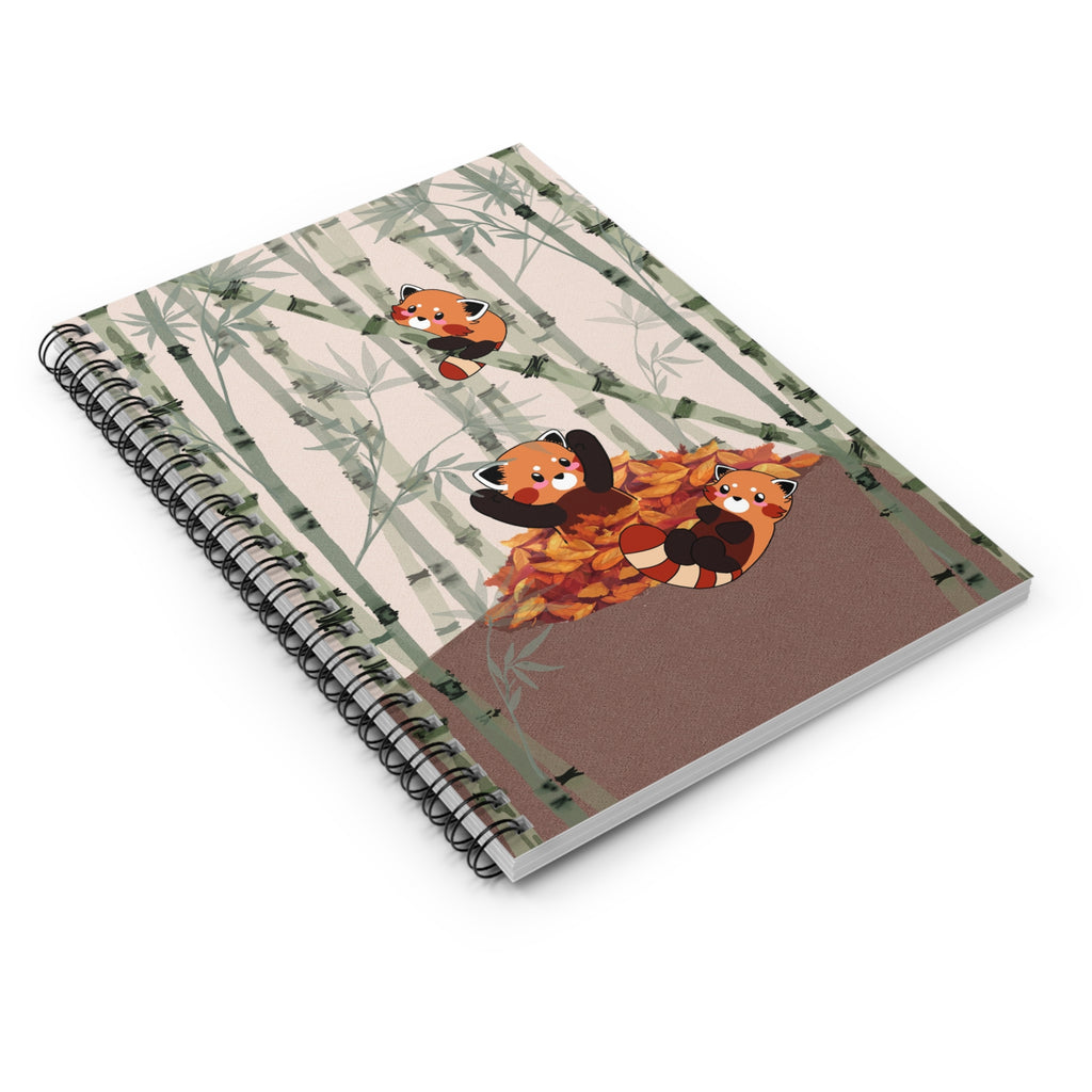 Red Panda Bamboo Notebook — Cute Spiral Ruled Journal for Kids & Students
