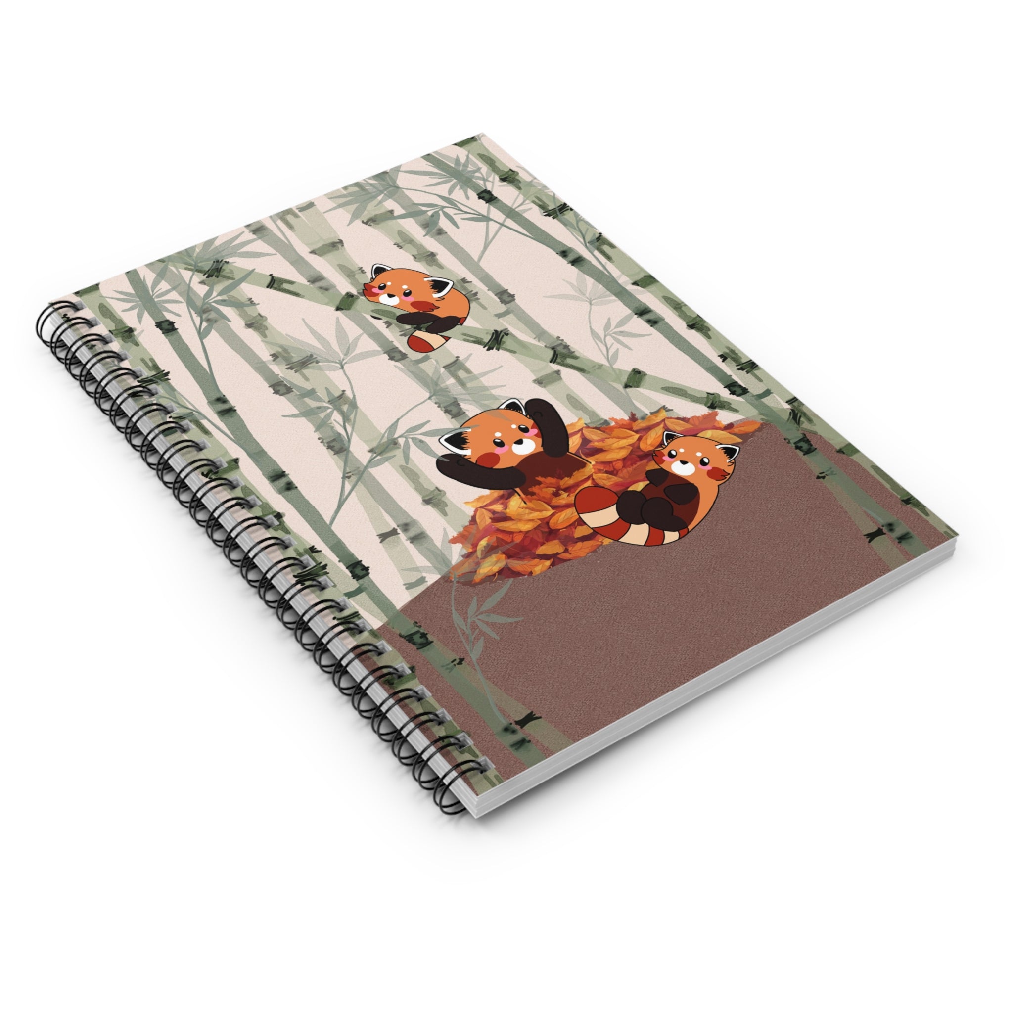 Red Panda Bamboo Notebook — Cute Spiral Ruled Journal for Kids & Students