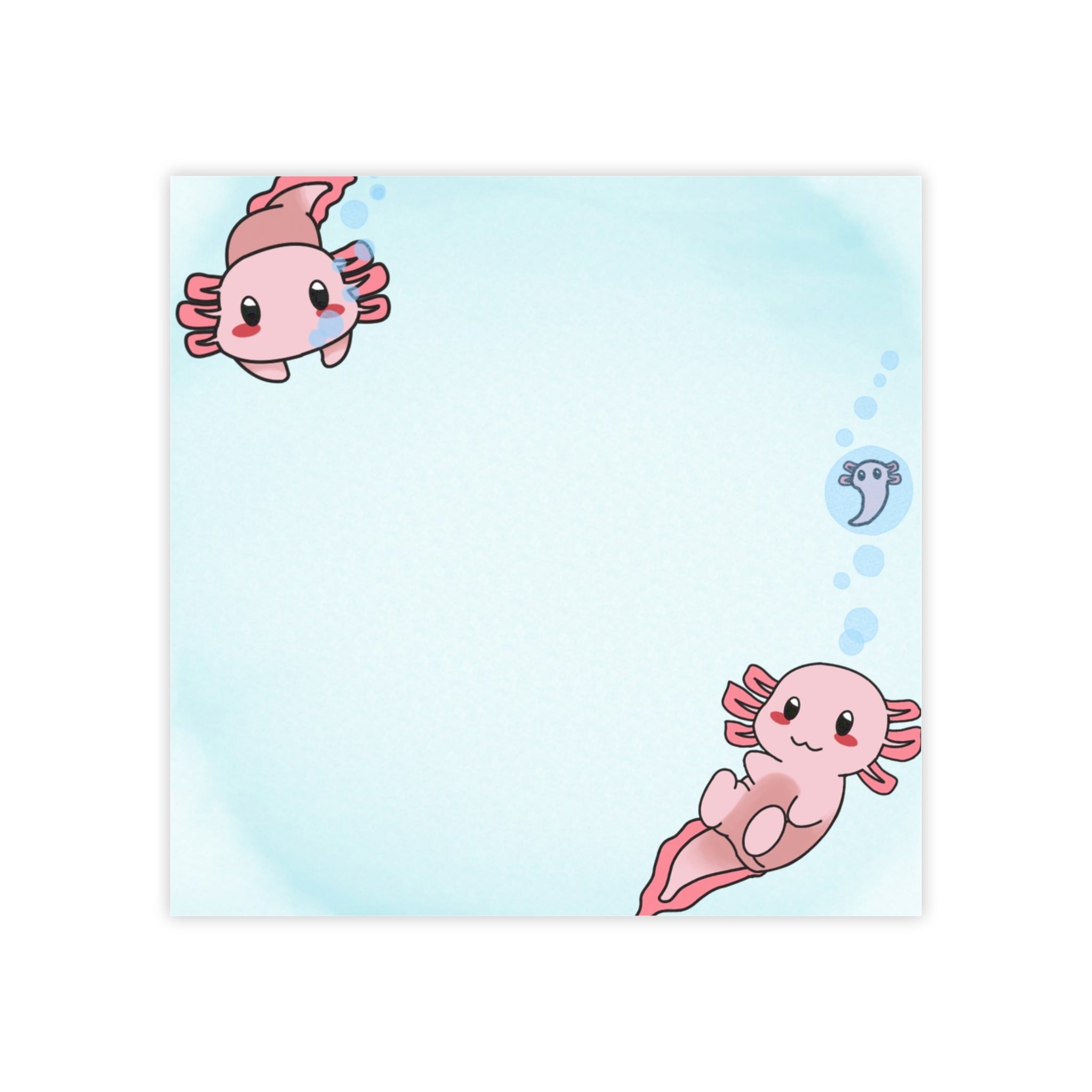 Cute Sticky Notes - Axolotl Kawaii Post-it Note Pad