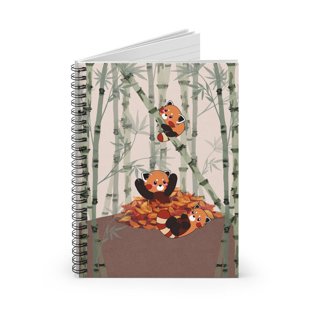 Red Panda Bamboo Notebook — Cute Spiral Ruled Journal for Kids & Students