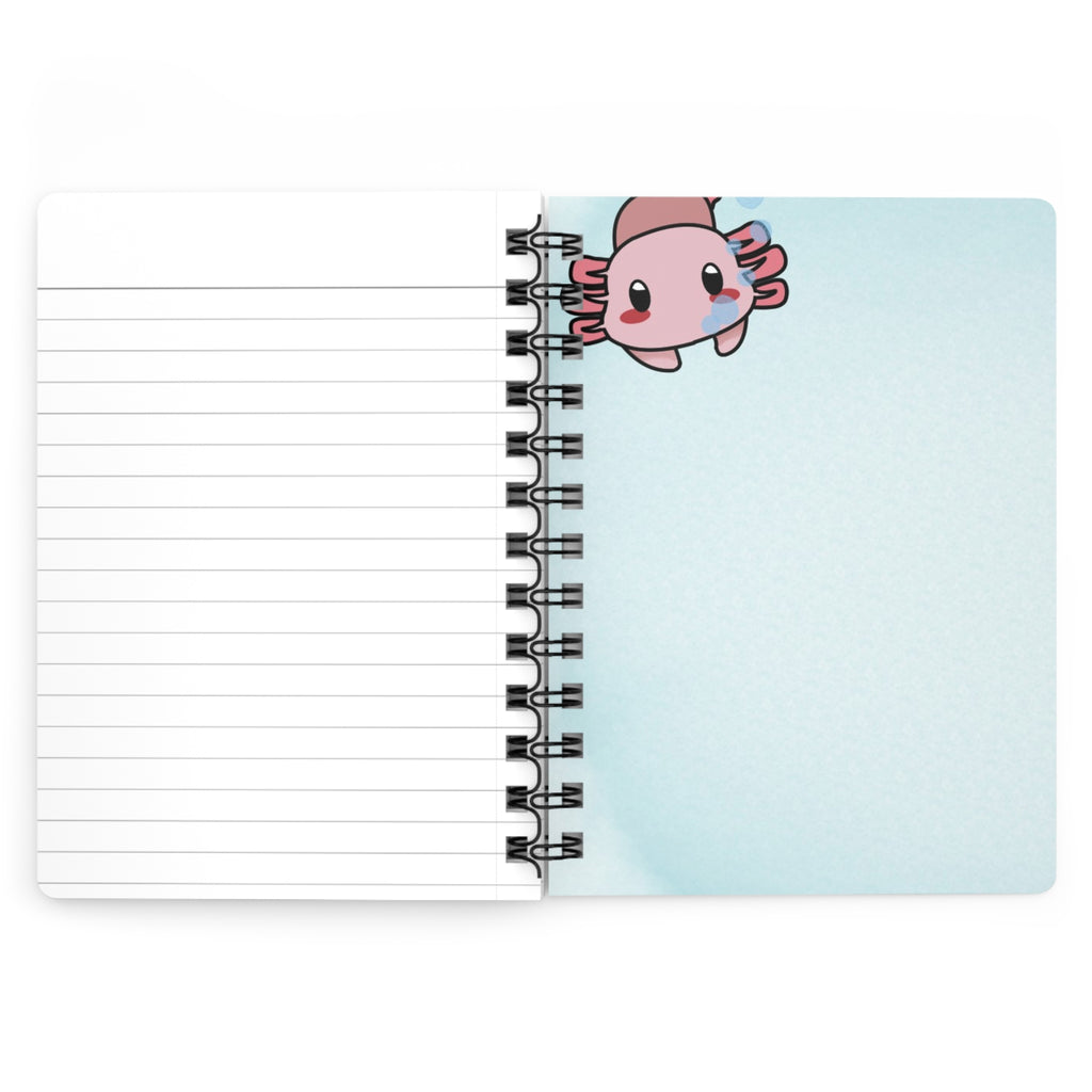 Axolotl Pond Spiral Notebook — Cute Kawaii Watercolor Journal