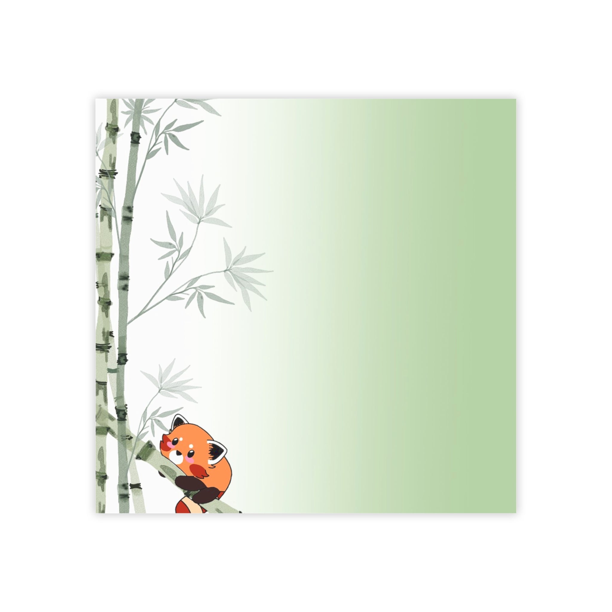 Green Bamboo Red Panda Post-it Note Pads — Cute Sticky Notes for Office, School & Gifts